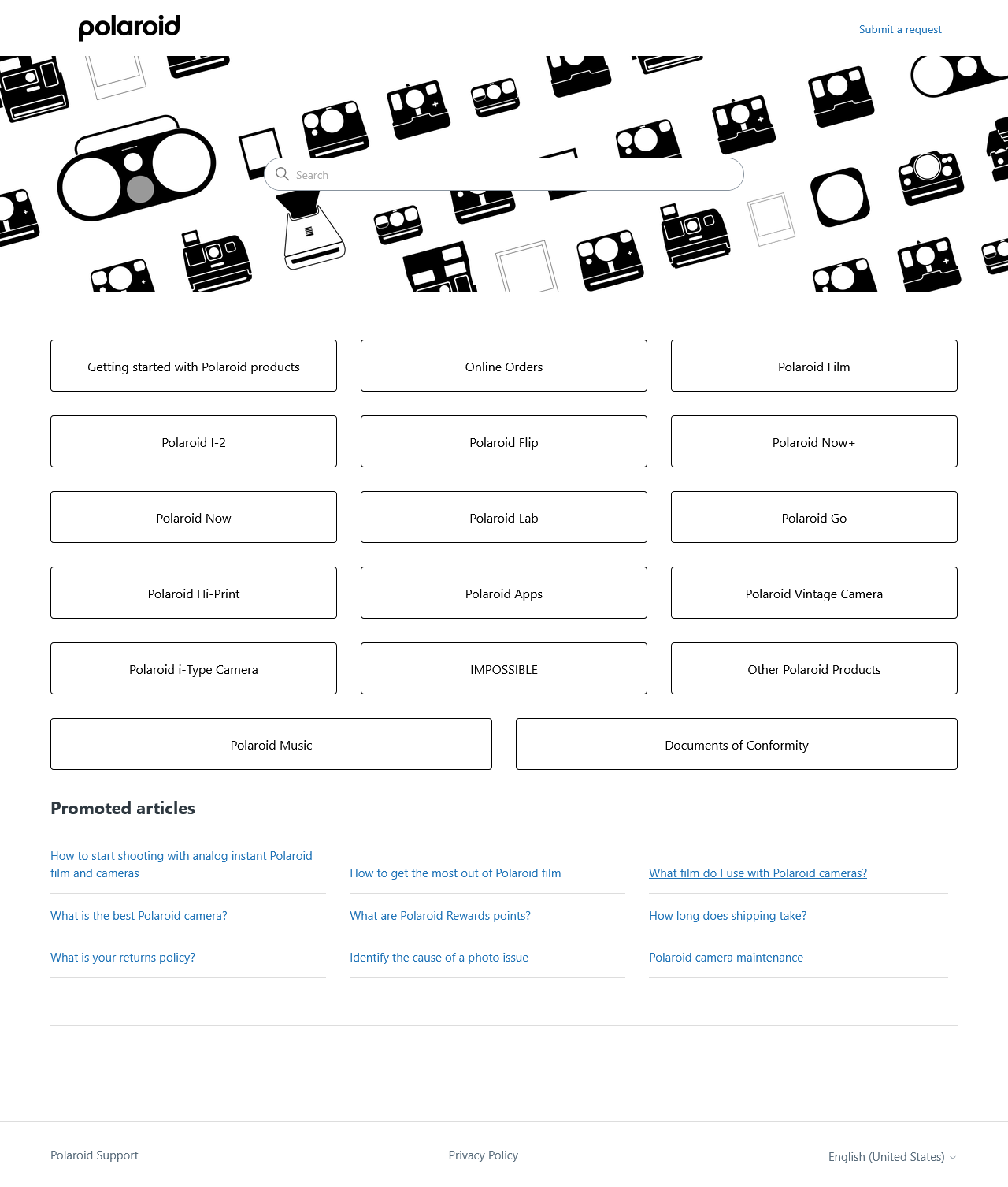 Polaroid Support System screenshot